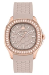 Philipp Plein Women's Spectre Lady Beige Silicone Strap Watch 38mm In Rose Gold