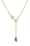 MADEWELL STONE COLLECTION GREEN APOPHYLLITE & RECONSTITUTED TURQUOISE NECKLACE