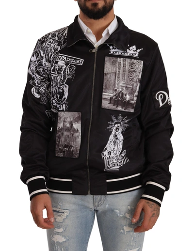 DOLCE & GABBANA DOLCE & GABBANA STUNNING SUPERSTIZIONE ZIP MEN'S SWEATER