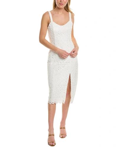 Aidan Mattox Aidan By  Lace Midi Dress In White