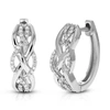 Vir Jewels 1/5 Cttw 64 Stones Round Lab Grown Diamond Hoop Earrings .925 Sterling Silver Prong Set 2/3 Inch In Silver