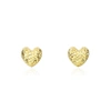 The Lovery Puffy Diamond Cut Heart Stud Earrings In Gold