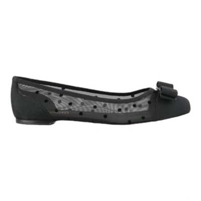 Ferragamo Varina Mesh Ballet Flats In Black