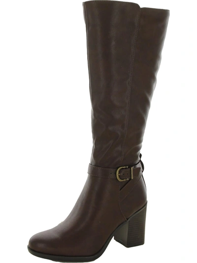 Naturalizer Joslynn Womens Faux Leather Wide Calf Knee-high Boots In Brown