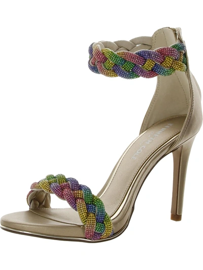 Kenneth Cole New York Womens Jeweled Braided Ankle Strap In Multi