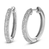 Vir Jewels 1/3 Cttw 158 Stones Round Lab Grown Diamond Hoop Earrings .925 Sterling Silver Prong Set 2/3 Inch In Silver
