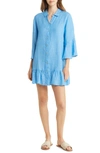 Lilly Pulitzer Linley Linen Cover-up Dress In Beckon Blue X Sea Salt Blue
