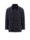 Barbour Ashby Wax Jacket Navy In Blue