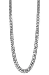 Adornia Water Resistant Cuban Chain Necklace In Silver