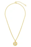 Sterling Forever 14k Plated Cz Jaliyah Pendant Necklace In Gold