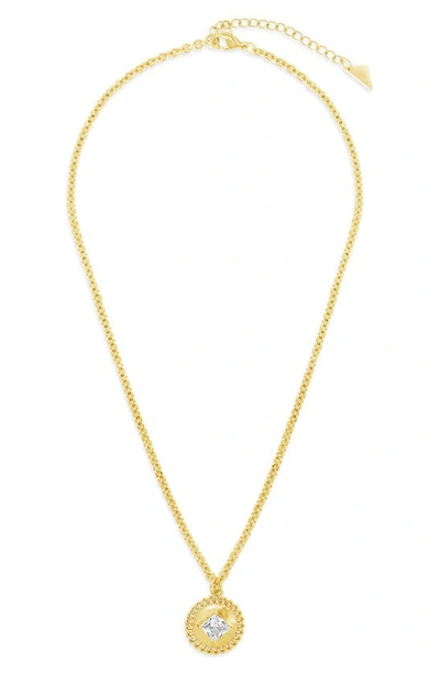 Sterling Forever 14k Plated Cz Jaliyah Pendant Necklace In Gold