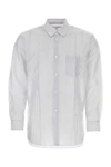 Comme Des Garçons Multi Color Embroidered Cupro Shirt In Stripped