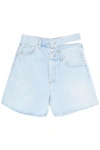 AGOLDE CUT OUT WAISTBAND DENIM SHORTS