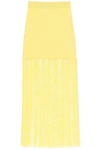 Casablanca Fringed High-waisted Knitted Midi Skirt
