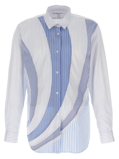 Comme Des Garçons Shirt Striped Shirt In Light Blue