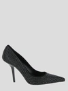 Eddy Daniele Swarovski Suede Pumps In <p> Black Pumps With Crystals