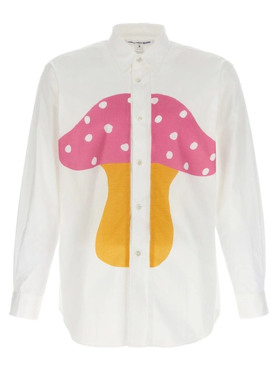 Comme Des Garçons Shirt Graphic-print Cotton Shirt In White