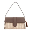 Jacquemus Off-white & Brown Le Raphia 'le Bambino Long Osier' Bag In Brown