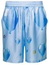 3PARADIS LIGHT-BLUE SHORTS WITH BALLOON PRINT ALL-OVER IN POLYESTER MAN