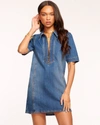 Ramy Brook Tunechi Denim Shirt Dress In Mercer Wash