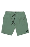 Volcom Stones Hybrid Drawstring Waist Shorts In Dark Forest