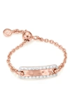 Monica Vinader Fiji Bar Friendship Diamond Chain Ring In Rose Gold/ Diamond