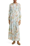 ADAM LIPPES FLORAL PRINT COTTON VOILE DRESS