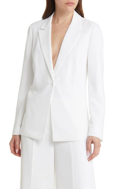 Kobi Halperin Hunter Snap-front Crepe Chiffon Jacket In White