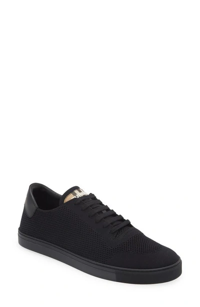 Burberry Robin Low Top Knit Trainer In Black