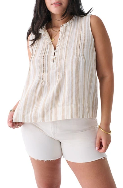 Faherty Isha Top In Natural Bombay Stripe