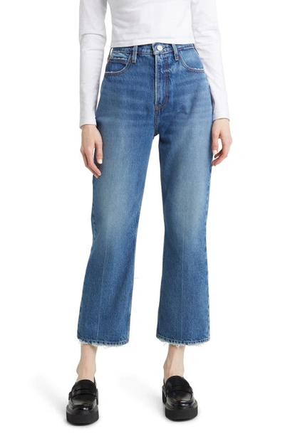 Frame High N Tight High Rise Cropped Flare Jeans In Del Amo Grind