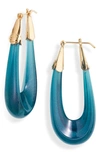 Gas Bijoux Ecume Hoop Earrings In Dark Green
