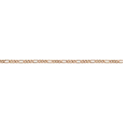 Aurate New York Medium Gold Figaro Chain Bracelet In Rose