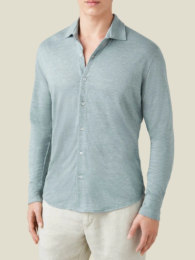 Luca Faloni Sea Grey Linen Jersey Shirt
