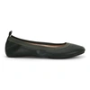 Yosi Samra Nina Foldable Ballet Flat In Hunter Green Peta-approved Vegan Leather In Black Leather