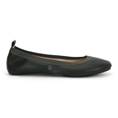 Yosi Samra Nina Foldable Ballet Flat In Hunter Green Peta-approved Vegan Leather