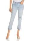 7 For All Mankind Womens Denim Light Wash Boyfriend Jeans In Multi