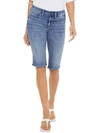 NYDJ WOMENS HIGH RISE MIDI DENIM SHORTS