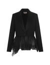 Alexander Mcqueen Peplum Tulle Single-button Jacket In Black