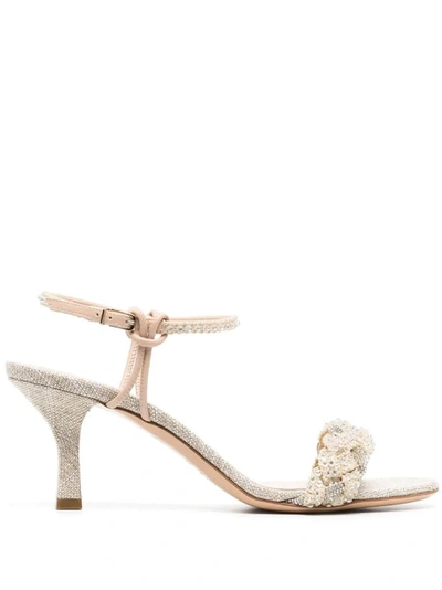 Casadei Astro Sandals In Natur And Gold