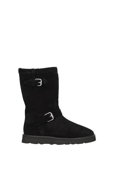 Kenzo Ankle Boots Vibram Suede Black
