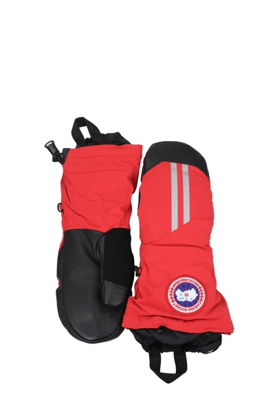 Canada Goose Gloves Fabric Red Black