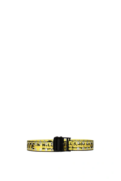 Off-white Regular Belts Fabric Yellow Black