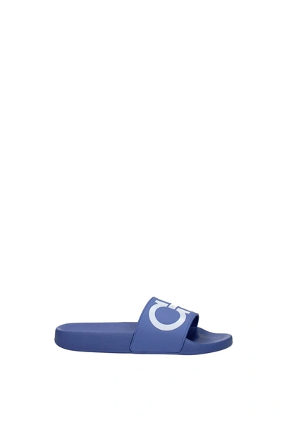 Ferragamo Slippers And Clogs Groovy Rubber Blue Blue Shadow