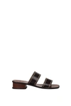 CHLOÉ SLIPPERS AND CLOGS LAIA LEATHER BROWN EBONY