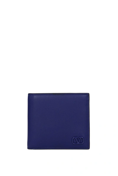 Valentino Garavani Wallets Leather Blue Cyan