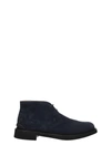 Tod's Dark Grey Chukka Lace Up Boots In Blue