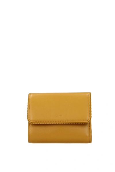 Chloé Wallets Linda Leather Yellow Sunflower