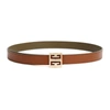 Givenchy 4g Monogram Reversible Buckle Belt In Brown
