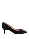 Manolo Blahnik Hangisi 50 Fmc Crystal-embellished Satin Pumps In Black